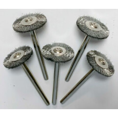 5 PIECE LOT OF NEW #428 DREMEL 3/4" CARBON STEEL WIRE BRUSHES 1/8" SHANK BRUSH