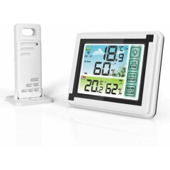 Yuihome-Wireless Weather Station Magnetic for outside with Touchscreen Color 