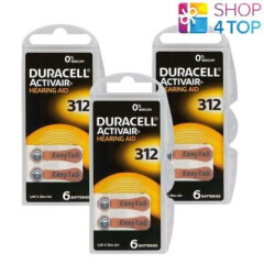 Duracell Activair Size 312 Hearing Aid Batteries 1.45V Zinc Air NEW 