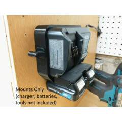 Wall Mount Holder for Makita DC10WD and Optional Mounts for Tools and Batteries