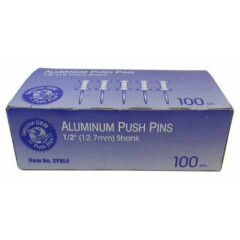 Push Pins 1/2" Steel Point - 100 per box