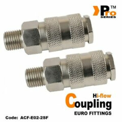 1/4''Euro Coupling ( Hi Flow ) male - Quick Release - Air Line Fittings x2