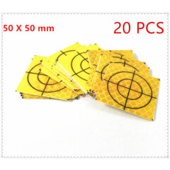 20PCS YELLOW REFLECTOR SHEET 50X50MM REFLECTIVE TAPE TARGET FOR TOTAL STATIONS