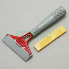 Long Reach Razor Blade Scraper Extended Handle & 10pcs Spare Blades Label Gasket