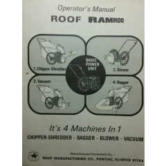Roof RAMROD 4-in-1 Chipper-Shredder Bagger Blower Vacuum Owner & Parts Manual
