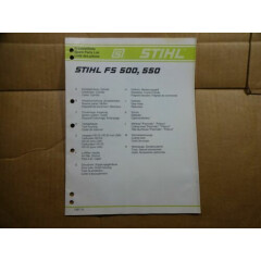 Stihl FS 500 550 Trimmer Parts Catalog List Manual 10/97