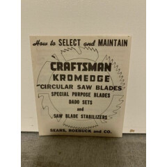 1964 How to Select & Maintain CRAFTSMAN Kromedge Circular Saw Blades SEARS