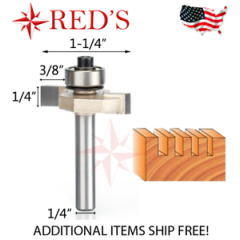 Tideway Carbide Pro LC16040404 1/4"X 3/8 Slot with Bearing 1/4" shank router bit