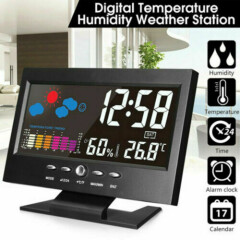 Digital LCD Indoor & Outdoor Clock Weather Station Calendar Humidity Thermometer