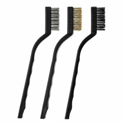 3 piece WIRE BRUSH SET rust removal cleaner steel - nylon - brass