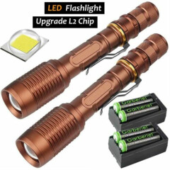 Super Bright Tactical Zoom L2 LED Flashlight 990000Lm 18650 Powerful Torch Light