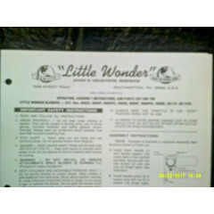 Little Wonder Blower Operating & Assembly Inst. & Parts List (See List Below)