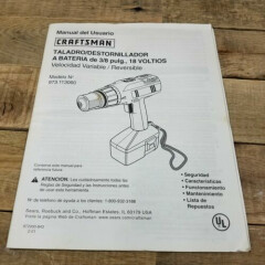 Craftsman Cordless Drill 18V 973.113060 Manual