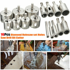 16Pcs Diamond Holesaw set Holes Saw Drill Bit Cutter Tile Glass Marble Ceramic