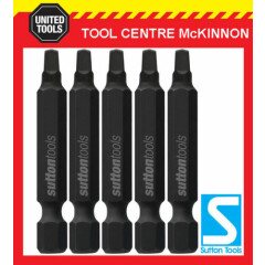 5 x SUTTON IMPACT SQUARE SQ2 x 50mm POWER INSERT BITS FOR IMPACT DRIVERS