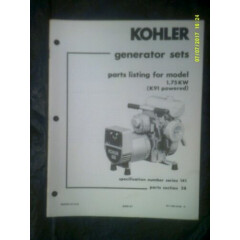 Vintage Kohler 1.75kw Series Generator Spec.Series 141 Parts Listing TP-1185