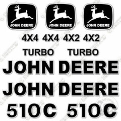 John Deere 510C Aufkleber Set Heckbagger Lader - 7 Jahr 3M Vinyl