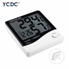 Digital LCD Temperature Humidity Meter Hygrometer Room Indoor Thermometer Clock