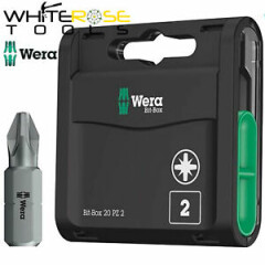 Wera Pozi Screwdriver Bits 20 Pack PZ2 x 25mm Extra Hard Bit Box Driver Bit