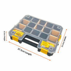 WrightFits Essential Tool Organiser Box - Stackable Multi Compartment Case - 300