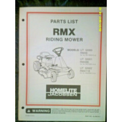 Homelite Jacobsen RMX (RMX8,RMX8E,RMX11E) Riding Mower Parts List JA-99018-5