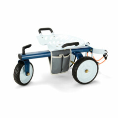Gorilla Carts GCG-RGS Steel Rolling Lawn and Garden Scooter w/ Tool Holder, Blue