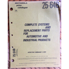 Motorola Price Catalog Systems Replacement Parts Automotive Industrial 25-64B