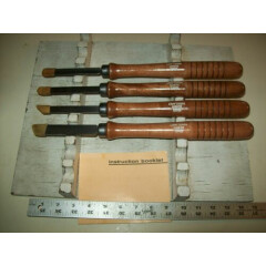 Set of 4 Sears Craftsman Carbide Tipped Wood Turning Chisels About 14 1/2" Long