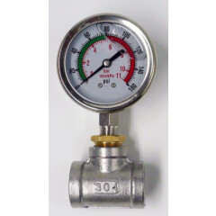 1/4" NPT Liquid, Oiled Liquid Filled Pressure Gauge Meter 0-160 psi