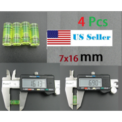 4 PCs Acrylic Tube Bubble Spirit Level Vial Measuring Instrument D 7mm L 16mm 