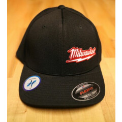 Milwaukee M18 Fuel Power Tools Logo Flexfit Black Bolt Patch Hat - Fitted L/ XL 