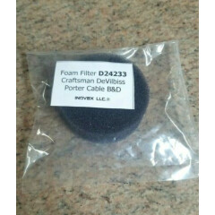 2" round Foam Filter # D24233 Craftsman Black & Decker DeVilbiss Porter Cable 