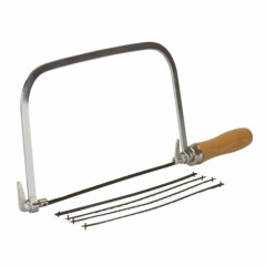 6" Coping Saw Fret Saw Wood Handle Steel Metal Frame With 5 Blades