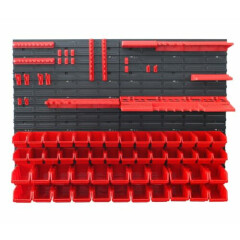 Garage Storage System 79 El Wall Shelf 1152x780mm Tool Holder Stacking Boxes Red 