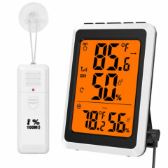 100M_Outdoor Indoor Digital Thermometer Hygrometer Temperature Humidity 1 Sensor