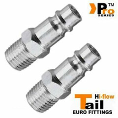 2 x 1/4" Male Euro Tail - Air Line Fittings-Hi Flow Quick Release 005