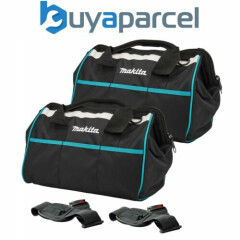 2 x Makita Tradesmans Holdall Tool Bag 15" 36cm Blue Black Pockets + Strap