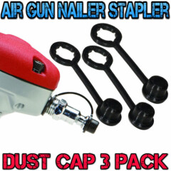3 PACK IMPROVED Dust Cover Cap for Air Gun Nailer Stapler 1/4 NPT