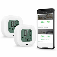 2x 35M Mini Indoor Bluetooth Digital Thermometer Hygrometer Temperature Humidity