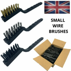 Small Wire Brush Set Steel Brass Nylon Bristle Mini Rust Removal Cleaning Tool