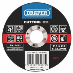 Draper Multi Purpose Cutting Disc (115 x 1.6 x 22.2mm) 27077