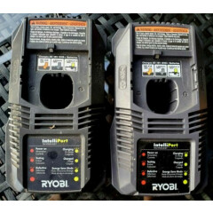 Lot of 2: Ryobi 18v One+ P118 Lithium-ion/Ni-Cad Intelliport Battery Chargers