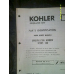 Vintage Kohler 4000 watt Generator Spec.Series 130 Parts Identification TP-1046