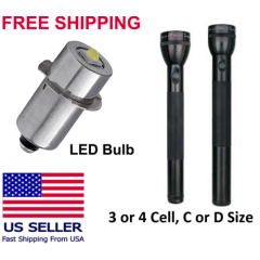 Maglite Flashlight 3 or 4 Cell C or D 4.5 - 6V LED Replacement/Upgrade Bulb NEW