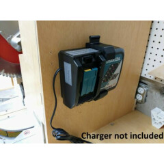 Wall Mount For Makita DC18RC Charger With Optional 18V Battery Mounts