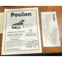 Poulan Operator's Manual 2100 & 2400 Chain Saw