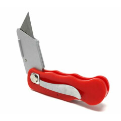 Folding Utility Pocket Knife Box Cutter With Lock blade RED 6 blades
