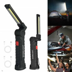 Magnetic Rechargeable COB LED Work Light Lamp Flashlight Folding Camping Torch