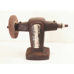 Vtg antique cast iron belt pulley drive driven bench tool post grinder 6"