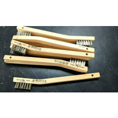  New 12 Stainless Steel Mini Wire Brushes w/wood handle -Tooth brush- Free Ship 